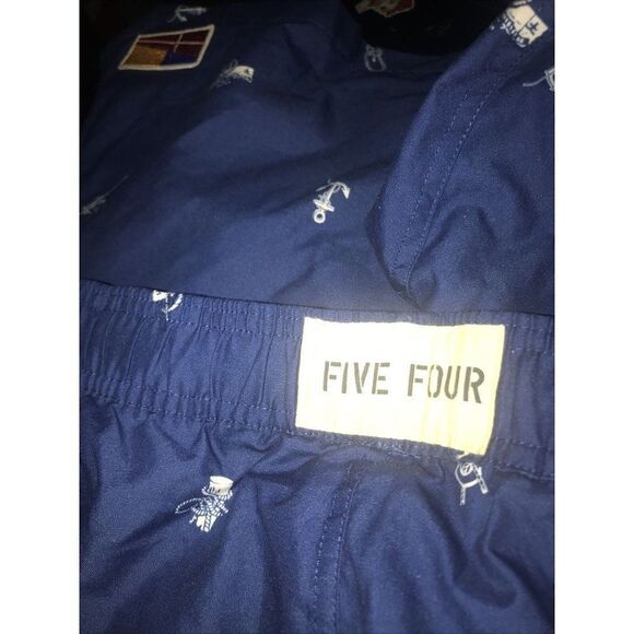 Five Four Hyannis Nautical Print‎ Swim Trunks Pocket Drawstring Sz 33 Blue NWT - Picture 5 of 6